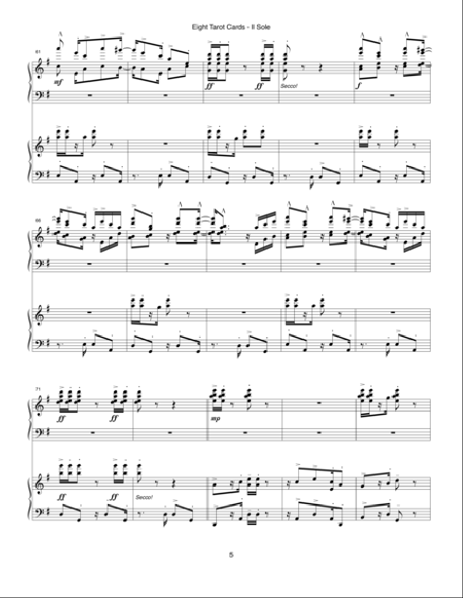 Eight Tarot Cards for Madam Rubio ... Il Sole (1997) for two marimbas Small Ensemble scores gallery preview page 5