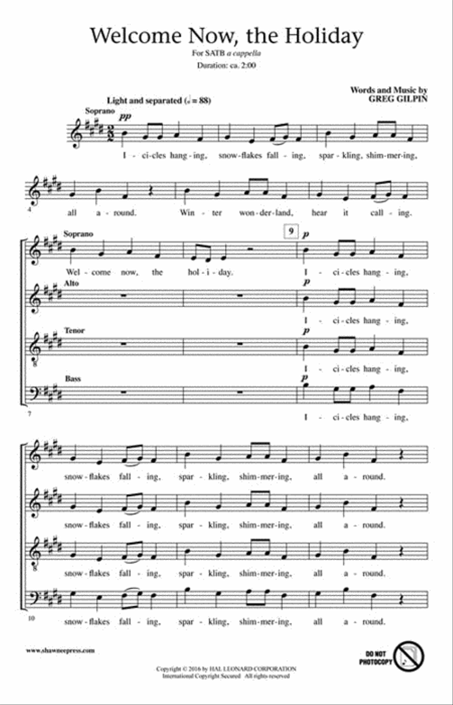 Welcome Now, the Holiday 4-Part scores gallery preview page 2