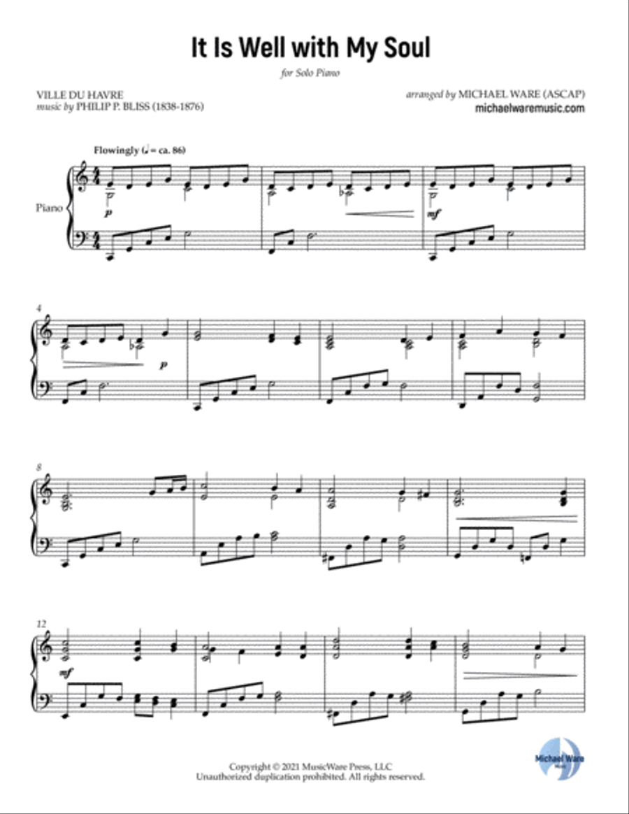 It Is Well with My Soul (Solo Piano) Piano Solo scores gallery preview page 2