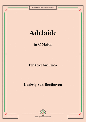 Book cover for Beethoven-Adelaide in C Major,for voice and piano