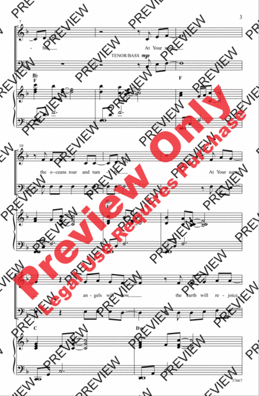 At Your Name (Yahweh, Yahweh) 4-Part scores gallery preview page 3