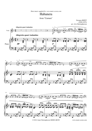 Habanera from Carmen - Viola and Piano