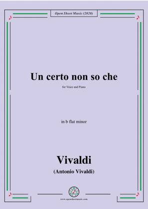 Book cover for Vivaldi-Un certo non so che,in b flat minor,for Voice and Piano