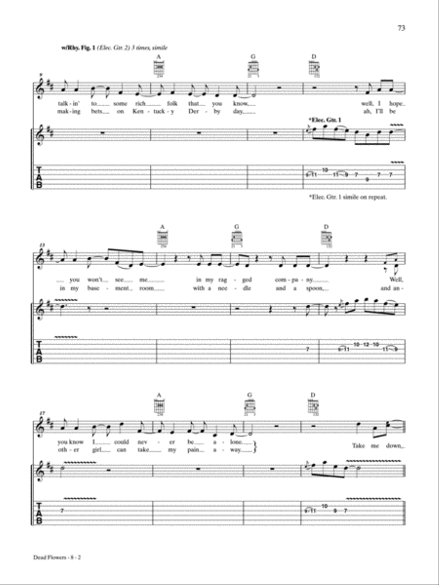 Dead Flowers Guitar Tablature scores gallery preview page 2