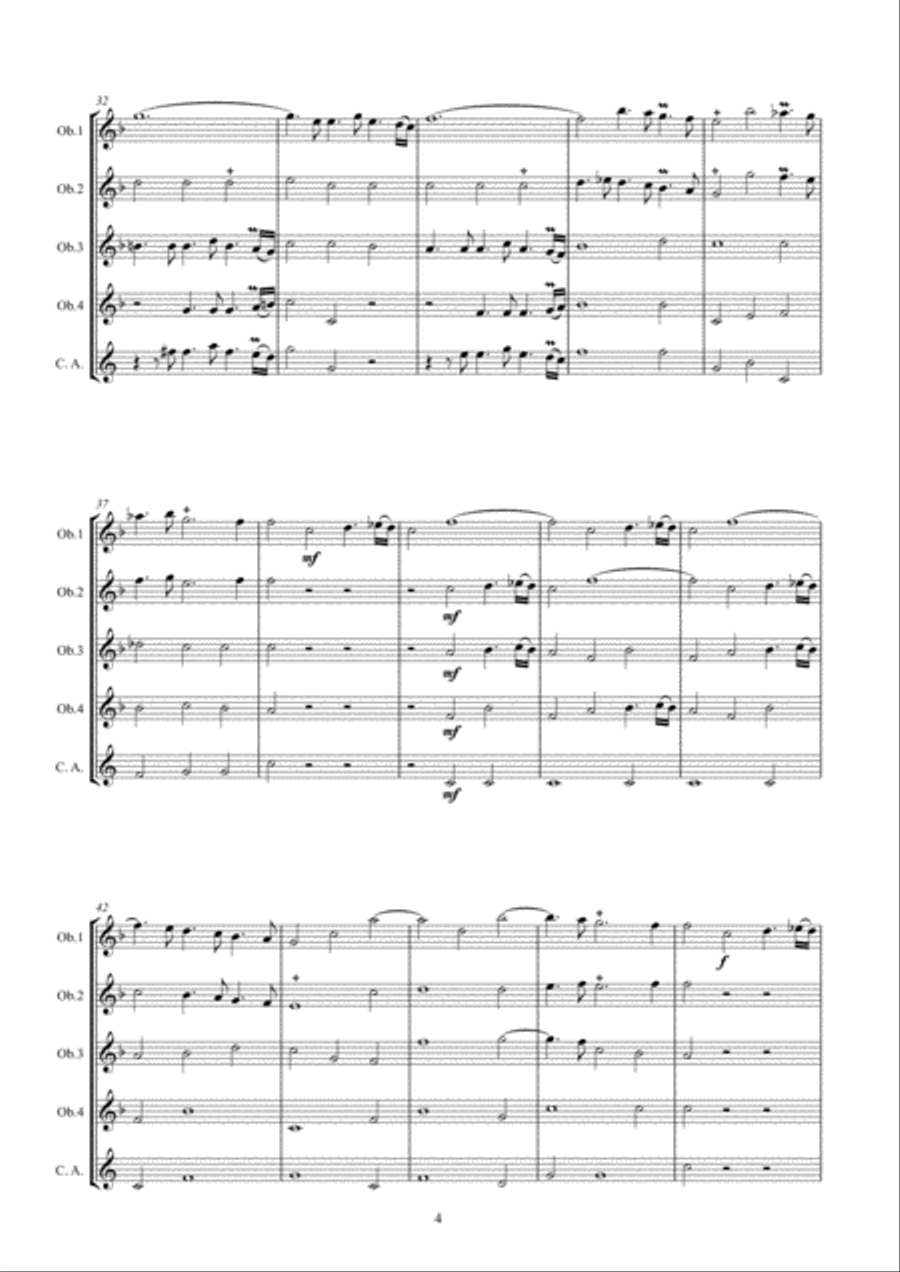 Concerto in F for five oboes Woodwind Quintet scores gallery preview page 4