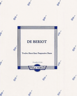 Beriot - 12 Short Easy Progressive Duets 2 Violas