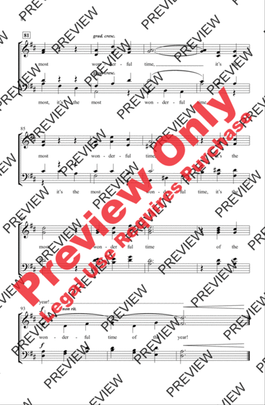 It's the Most Wonderful Time of the Year 4-Part scores gallery preview page 8
