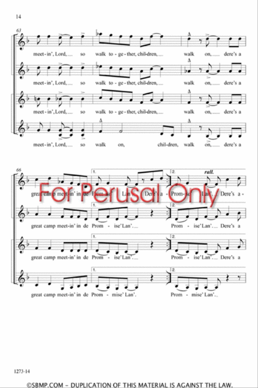 Walk Together Children - SSAA Octavo SSAA scores gallery preview page 13