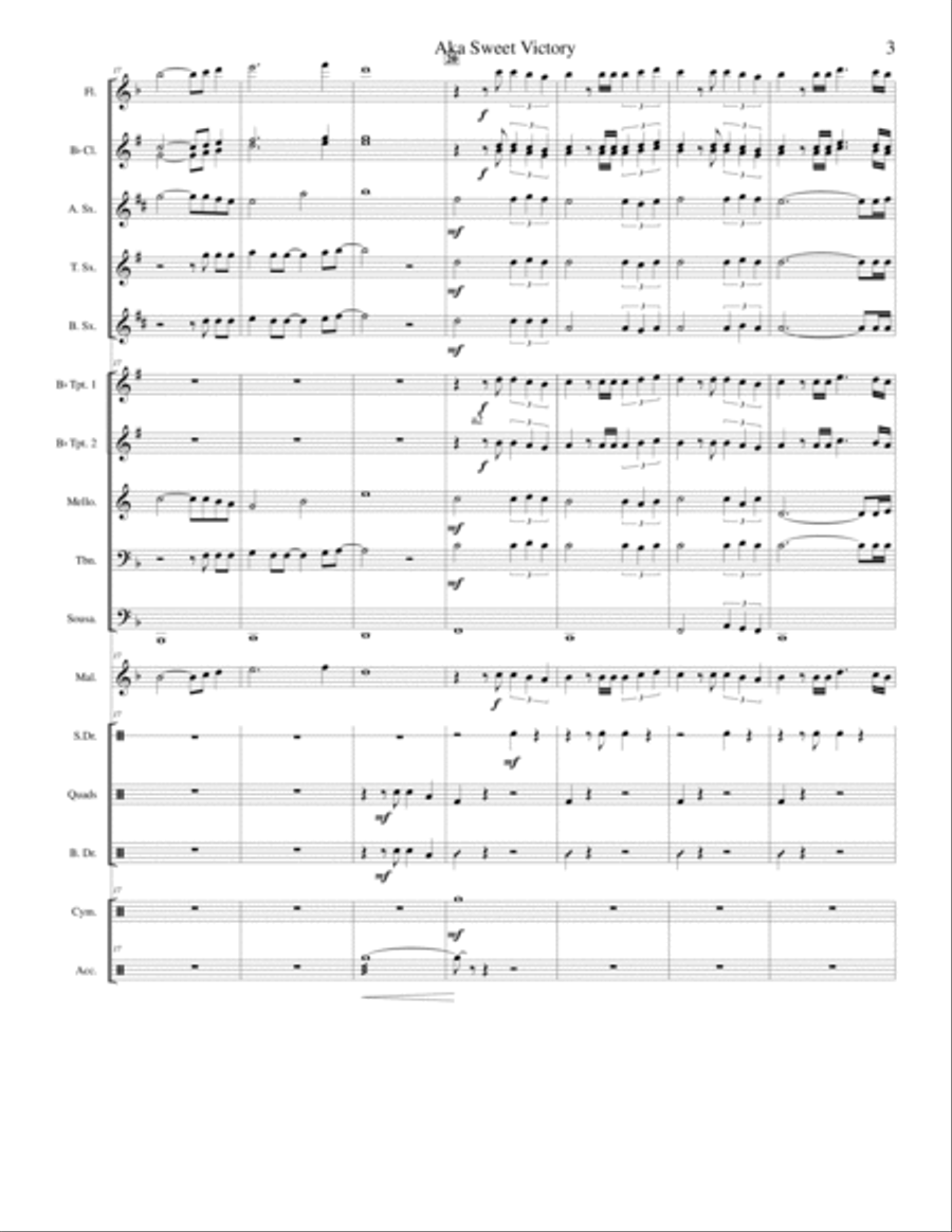 Marching Band Blast Aka Sweet Victory Marching Band scores gallery preview page 3