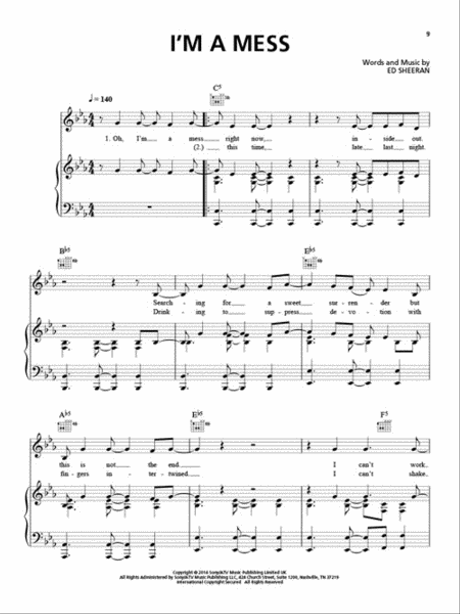 Ed Sheeran - X Ed Sheeran - X Piano, Vocal, Guitar scores gallery preview page 4