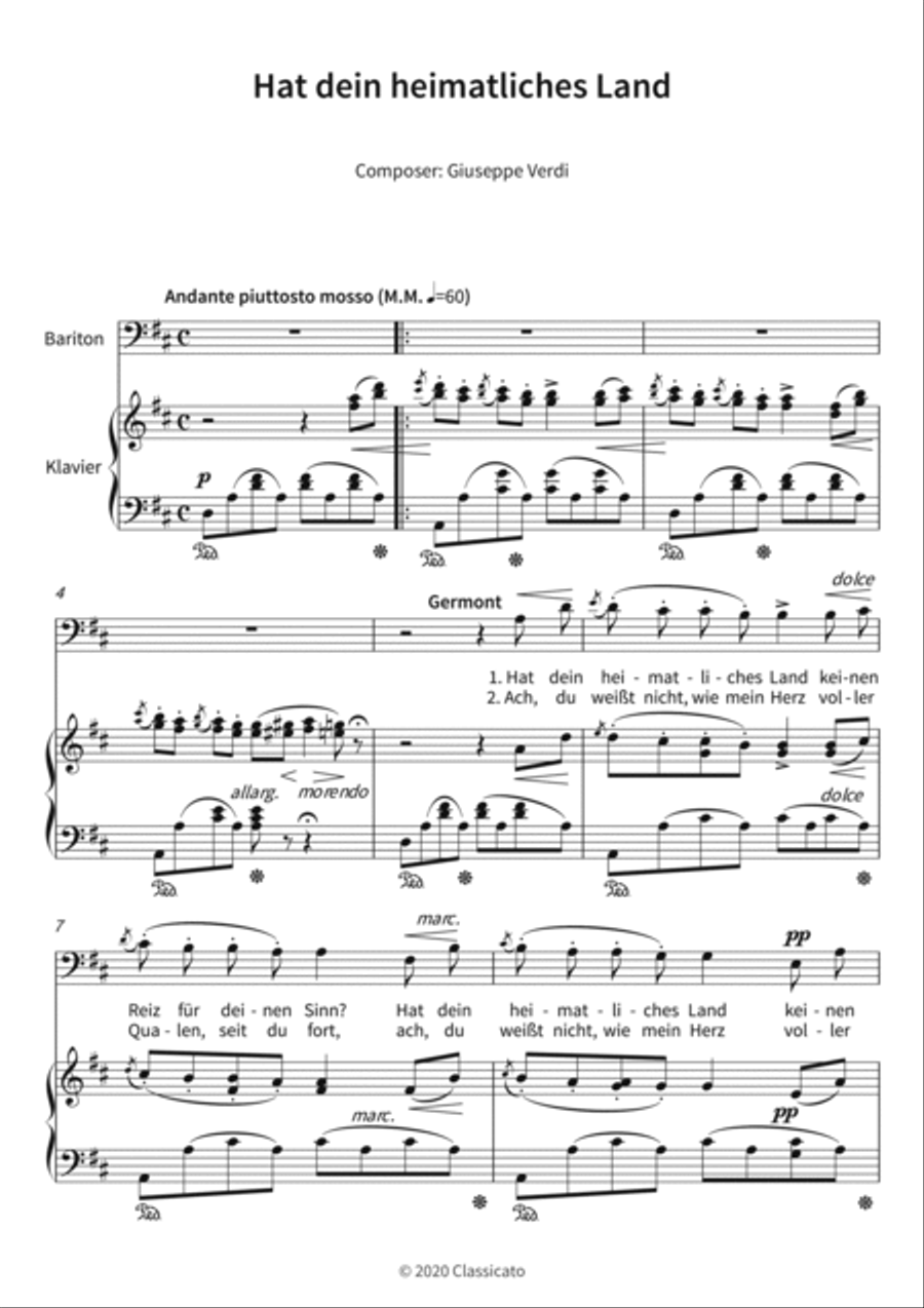 Hat dein heimatliches Land Piano, Vocal, Guitar scores gallery preview page 3