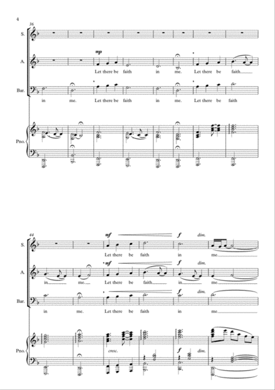 Let There Be...[Peace, Faith, Hope, Love] (for SAB Choir) 3-Part scores gallery preview page 4