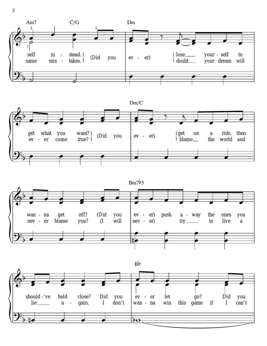 Bet On It Bet On It Easy Piano scores gallery preview page 2
