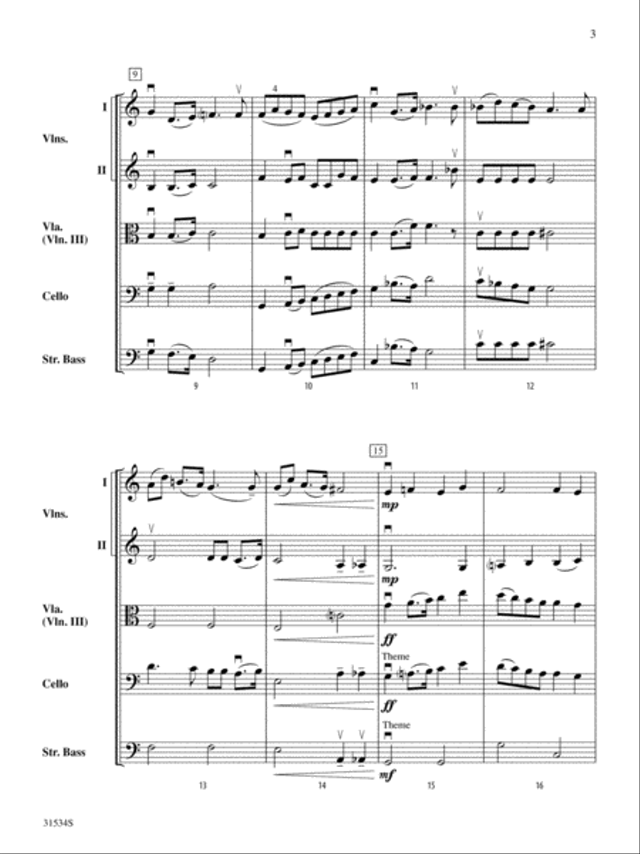 Song Without Words, Opus 102, No. 6 (Faith): Score String Orchestra scores gallery preview page 3