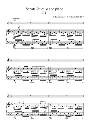 Book cover for Rachmaninov Cello Sonata arranged for violin and piano, third movement