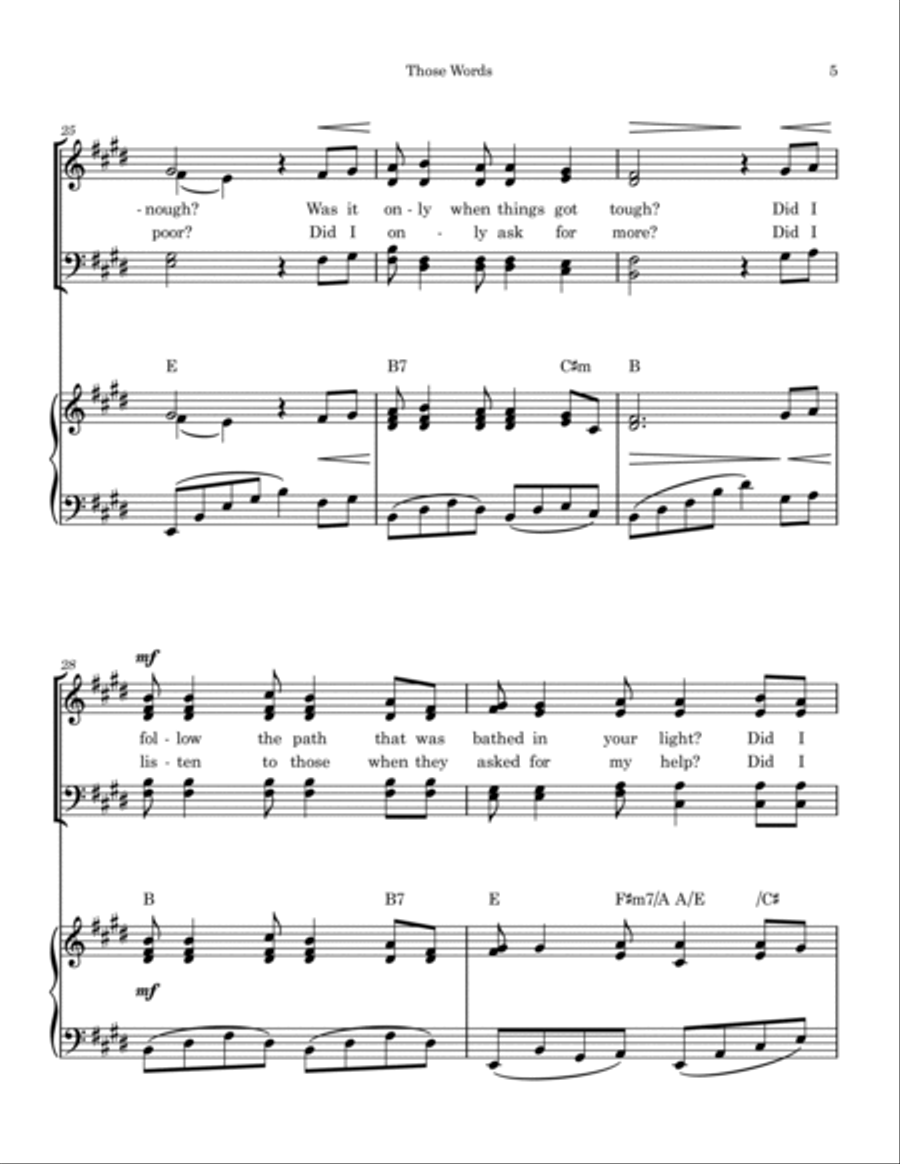 Those Words Those Words 4-Part scores gallery preview page 5