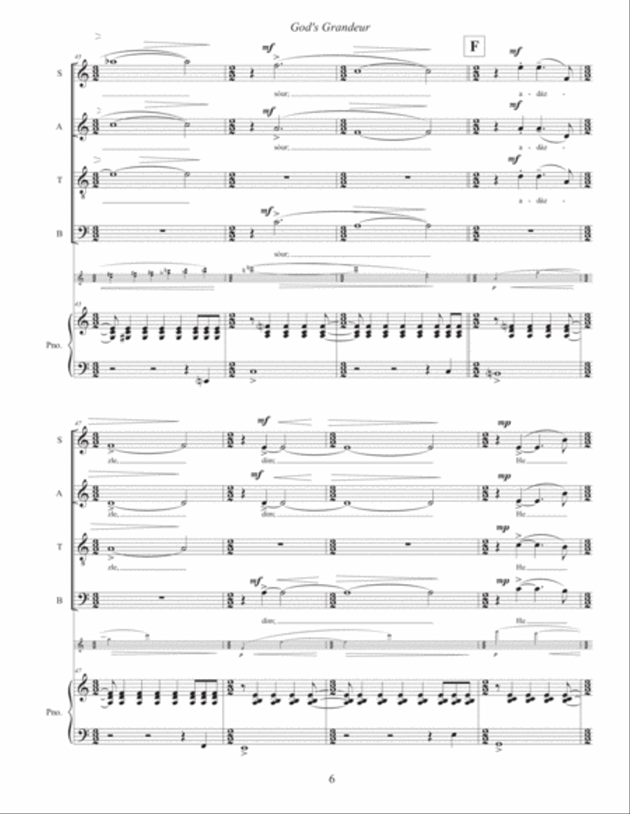 God's Grandeur (2012) vocal score 4-Part scores gallery preview page 6