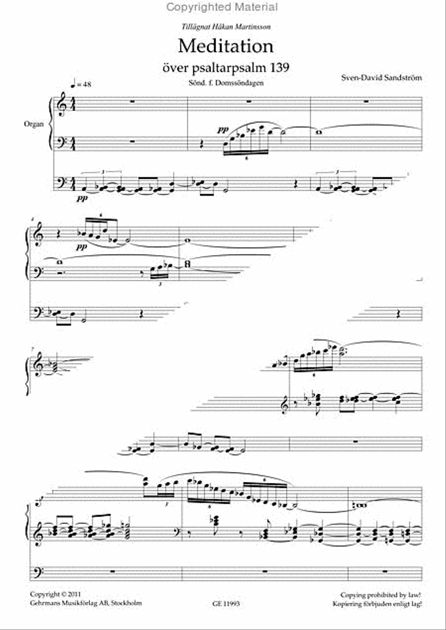 Meditation over psaltarpsalm 139 Organ scores gallery preview page 2