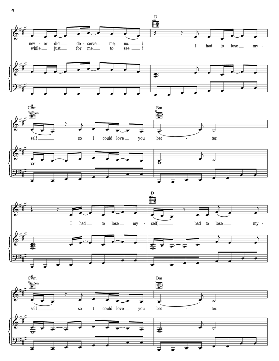 Lose Myself Piano, Vocal, Guitar scores gallery preview page 4
