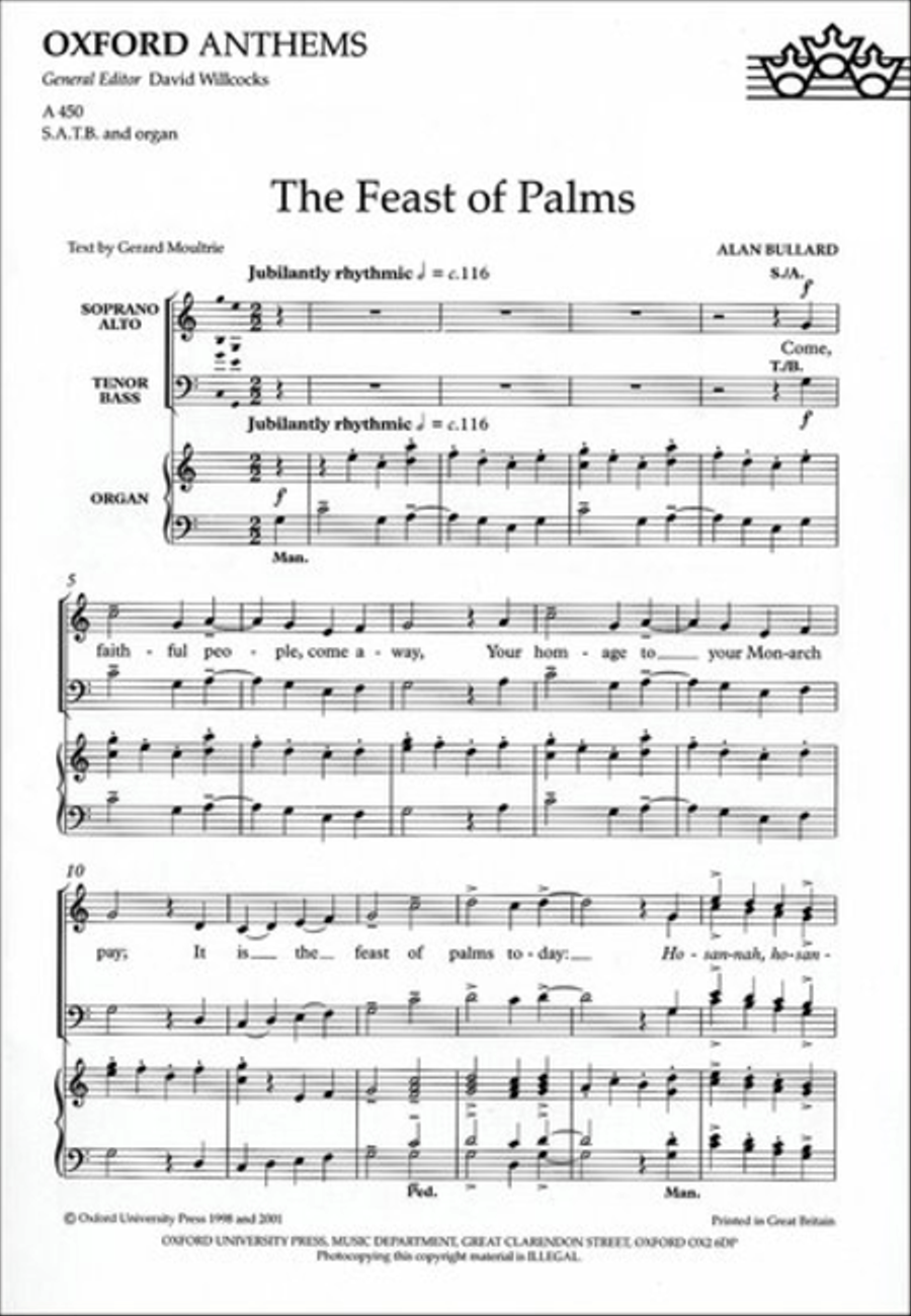 The Feast of Palms 4-Part scores gallery preview page 1