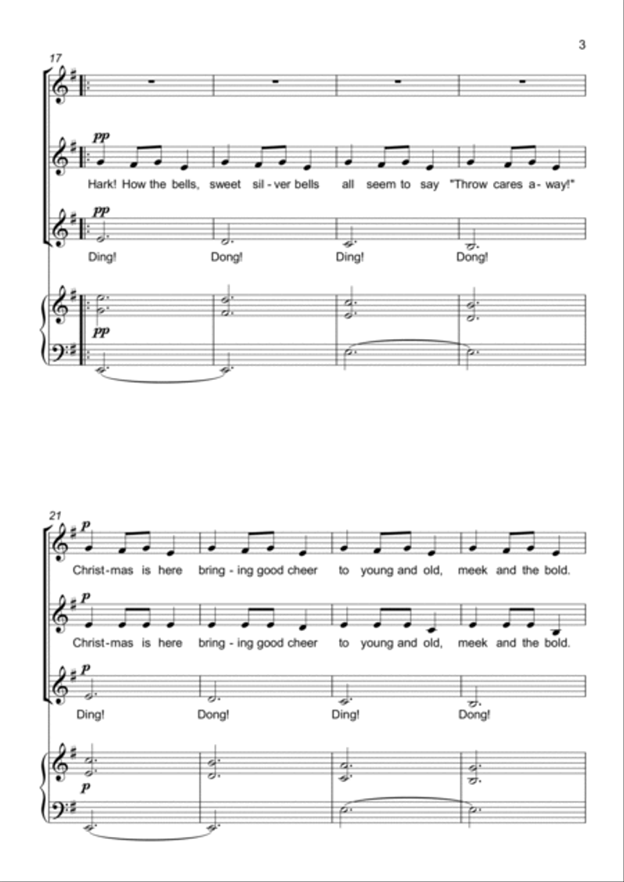 Carol of the Bells - 3 part choir - SSA - Upper Voices SSA scores gallery preview page 3