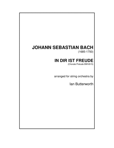 J.S.BACH In dir ist Freude (BWV615) for string orchestra image number null