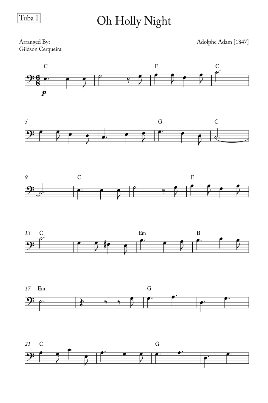 Oh Holy night Brass Duet scores gallery preview page 4