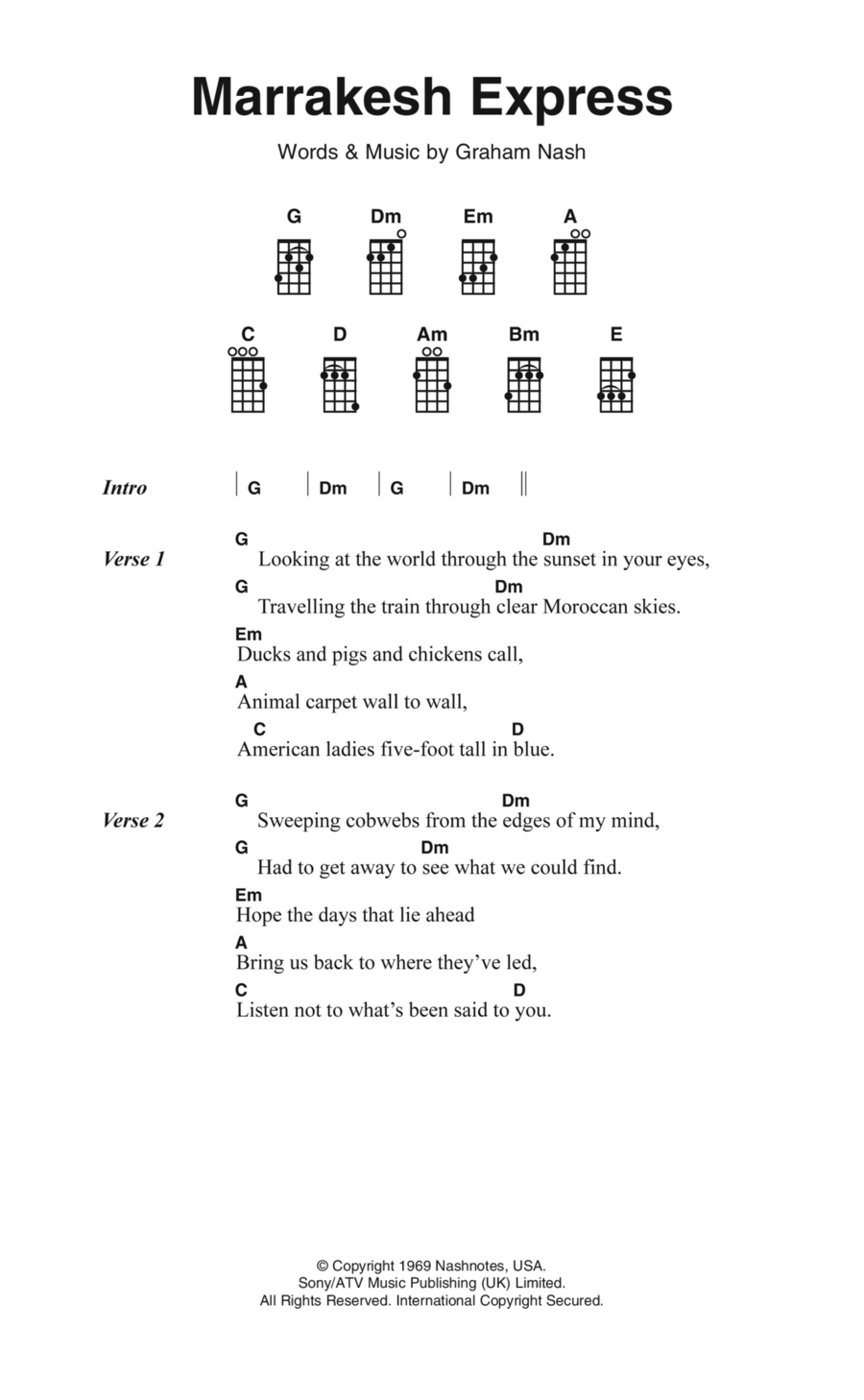 Marrakesh Express Ukulele scores gallery preview page 1