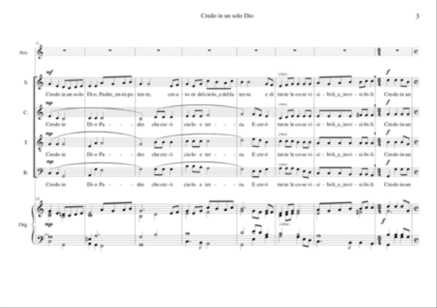 Credo in un solo Dio Credo in un solo Dio 4-Part scores gallery preview page 3