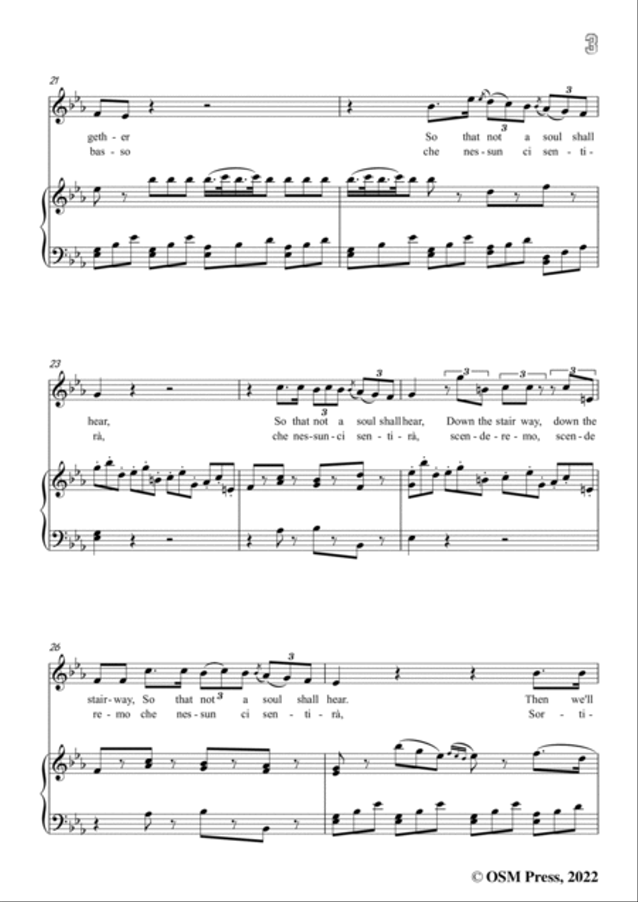 Cimarosa-Pria che spunti in ciel l'aurora,in E flat Major,from 'Il Matrimonio Segreto',for Voice and Voice scores gallery preview page 5