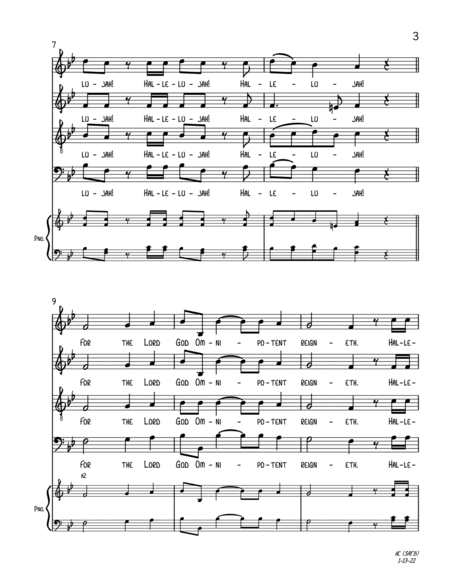 Hallelujah Chorus (Abridged) (SATB A Cappella) image number null