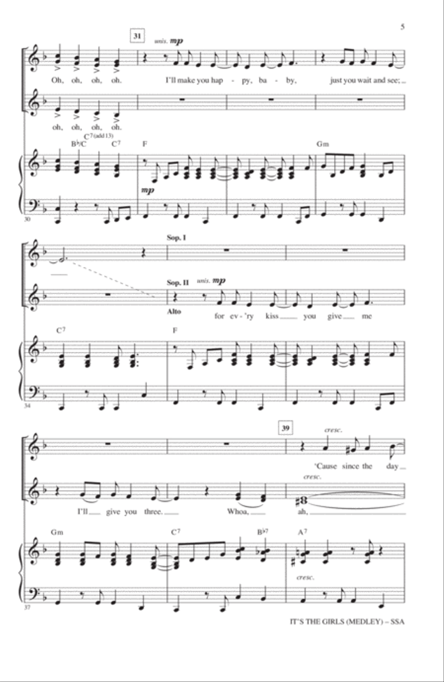 It's The Girls (Medley) SSA scores gallery preview page 4
