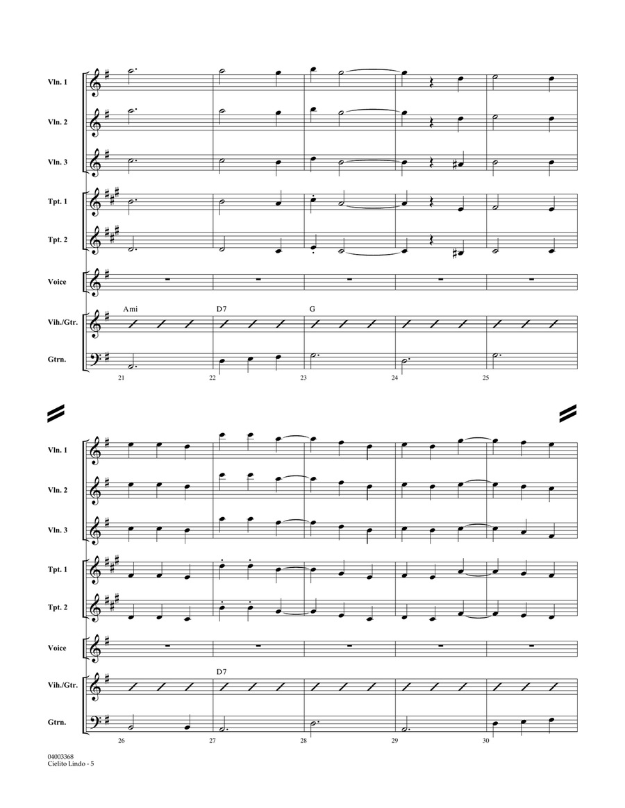Cielito Lindo - Full Score Concert Band scores gallery preview page 4