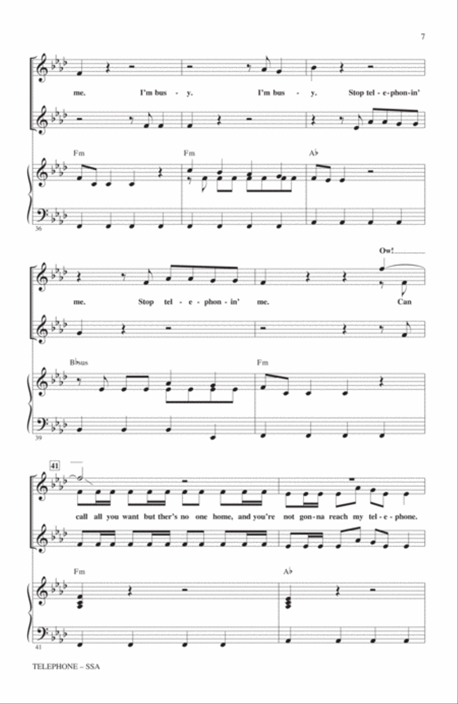 Telephone SSA scores gallery preview page 6