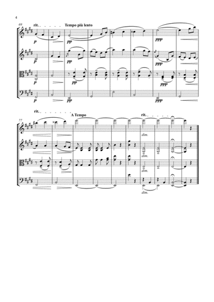 Elgar: Salut d'Amour (string quartet)