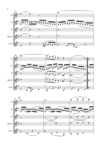Andantino from Flute Quartet K298 Arranged for Clarinet Quartet image number null