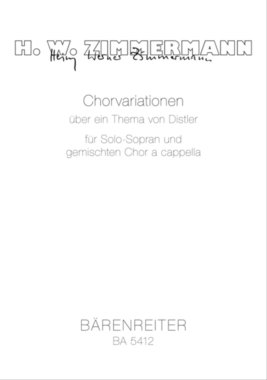 Choral Variations on a Theme by Hugo Distler SMezA scores gallery preview page 1
