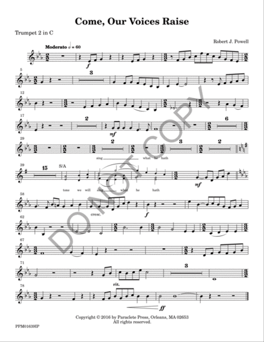 Come, Our Voices Raise 4-Part scores gallery preview page 4