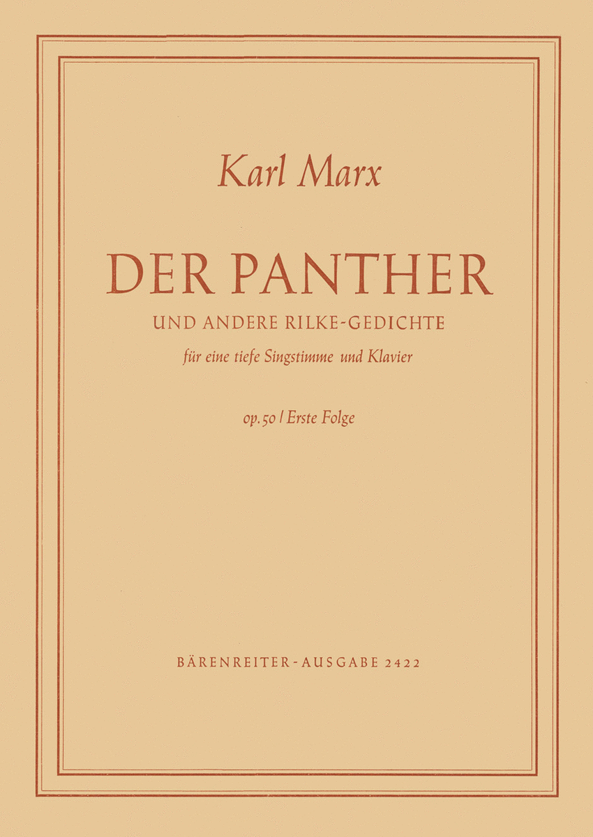 Der Panther und andere Rilke-Gedichte, Op. 50/1