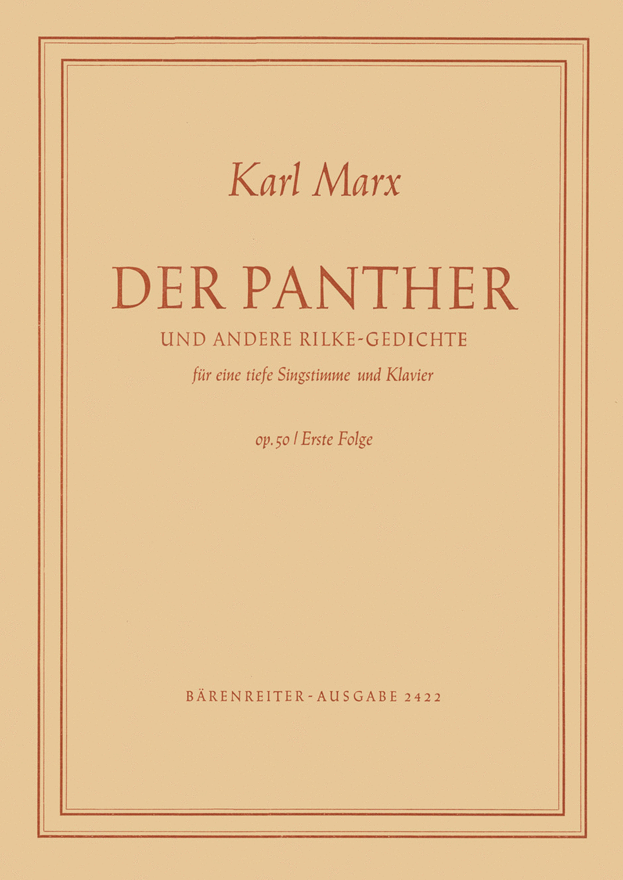 Der Panther und andere Rilke-Gedichte, Op. 50/1 Low Voice scores gallery preview page 1