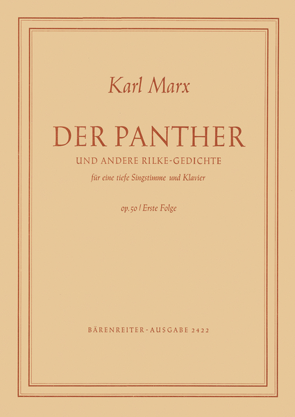 Der Panther und andere Rilke-Gedichte, Op. 50/1