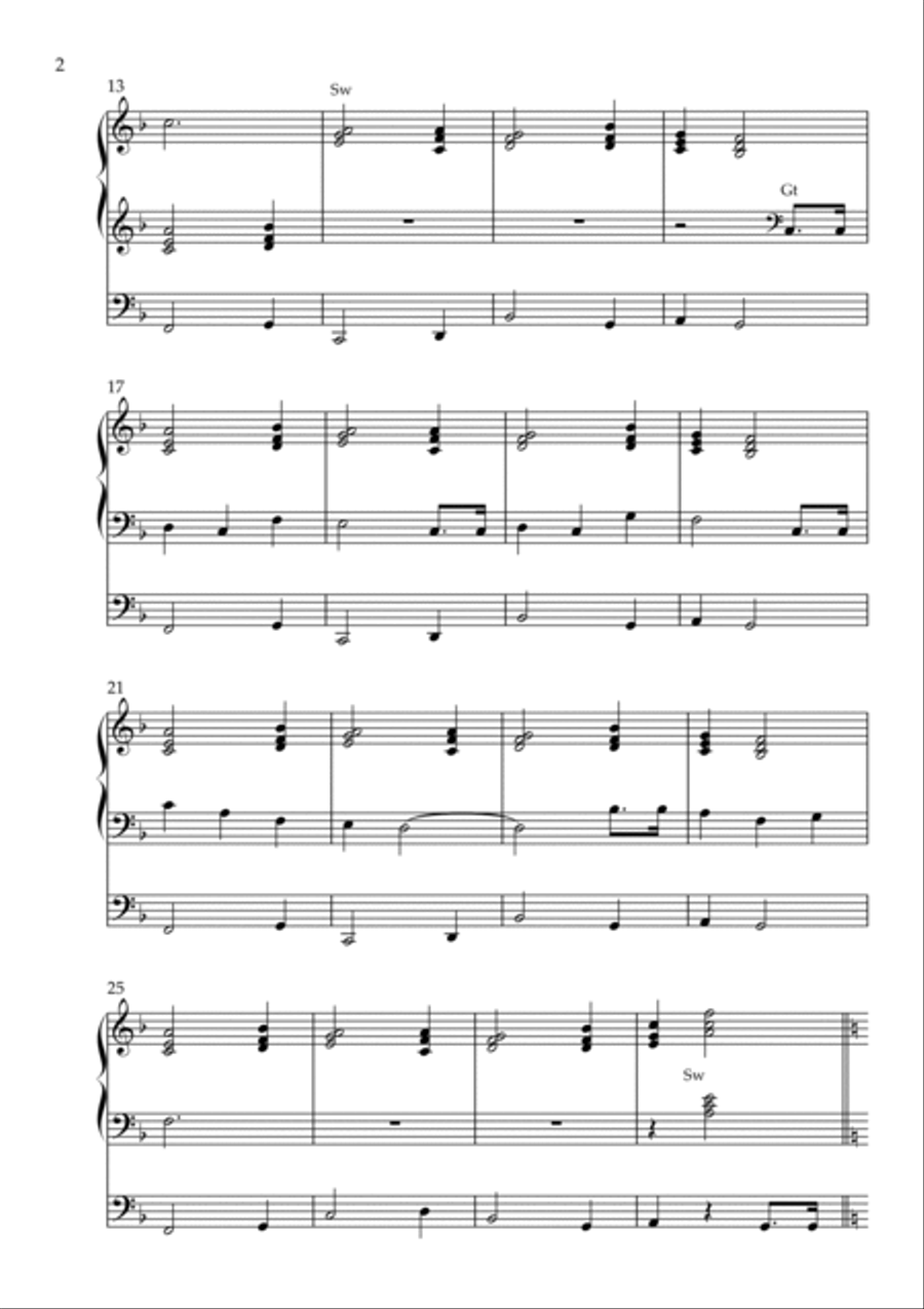 Meditation on Happy Birthday, Op. 151 (Organ Solo) by Vidas Pinkevicius (2022) Organ Solo scores gallery preview page 2