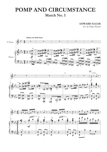 Pomp and Circumstance March No. 1 for Horn and Piano image number null