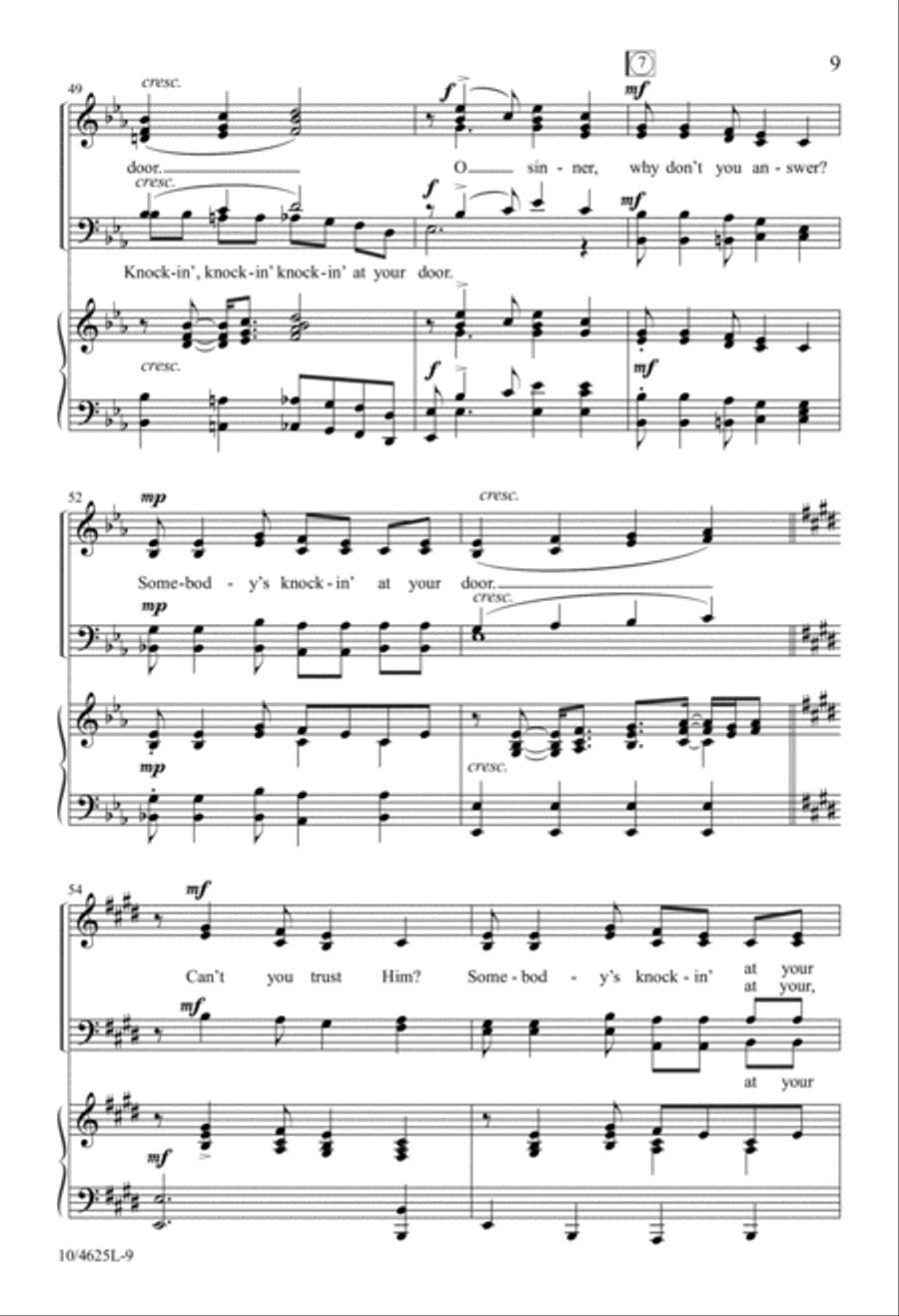 Somebody's Knockin' at Your Door 4-Part scores gallery preview page 9