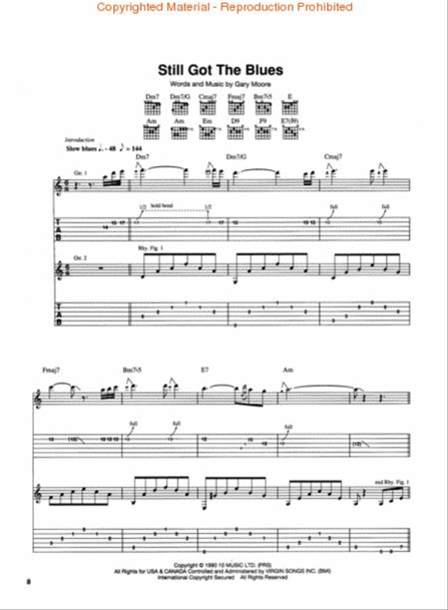 Gary Moore – Still Got the Blues Electric Guitar scores gallery preview page 2