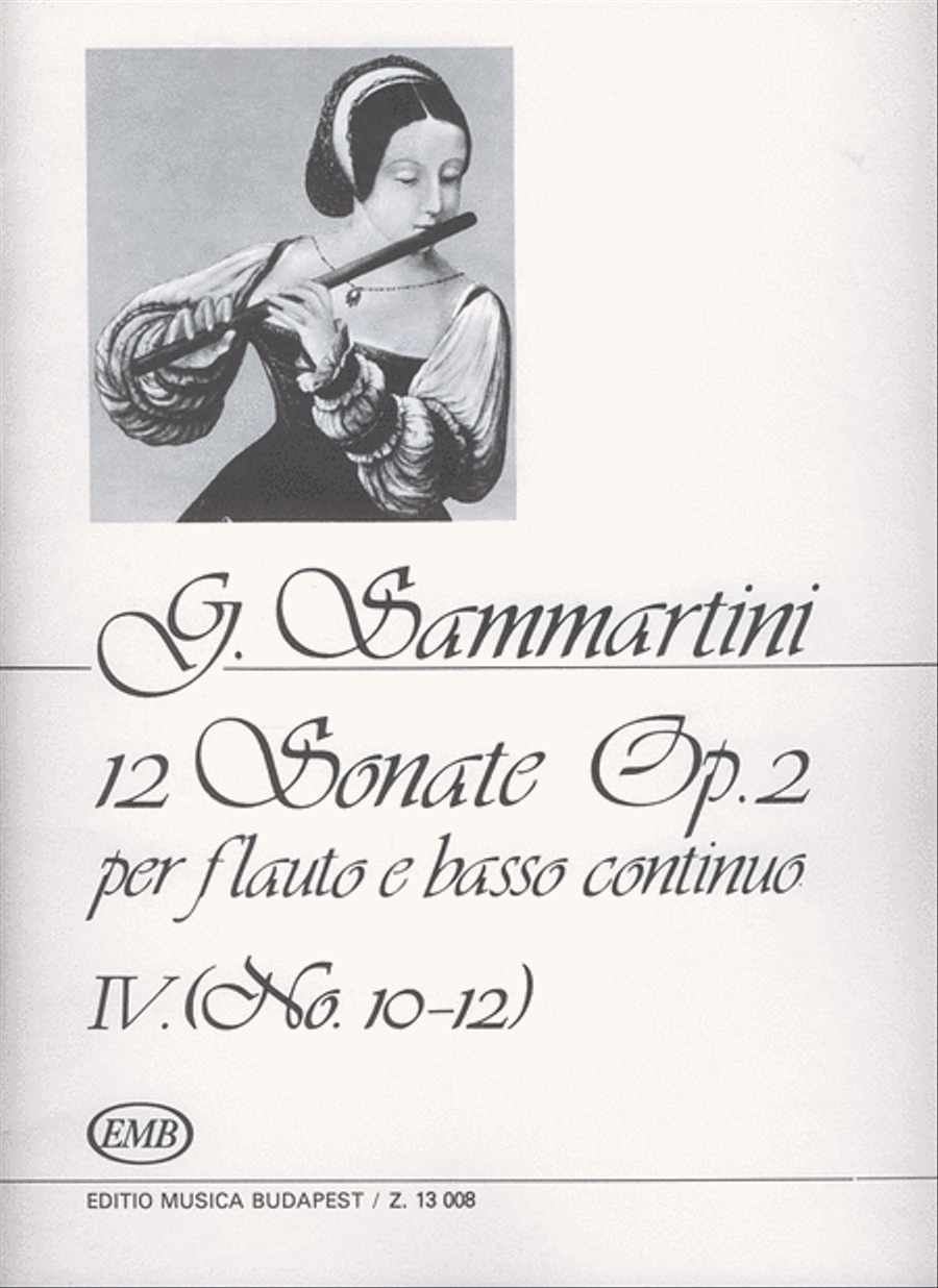 12 Sonate Op. 2, Vol. IV, nos. 10-12 Flute scores gallery preview page 1