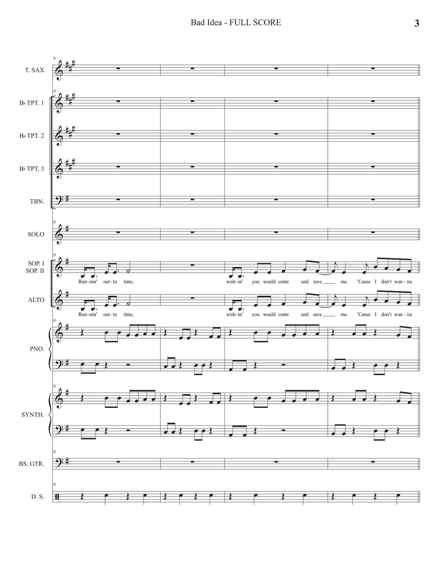 Bad Idea Large Ensemble scores gallery preview page 6