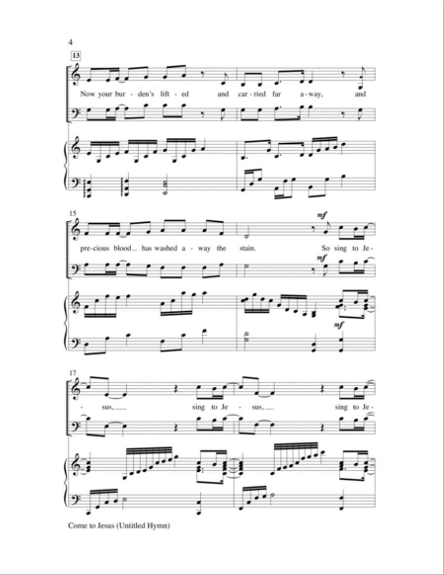Come to Jesus (Untitled Hymn) Choir scores gallery preview page 4