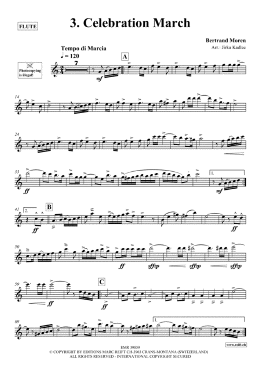 10 Greatest Famous Marches Flute Solo scores gallery preview page 5