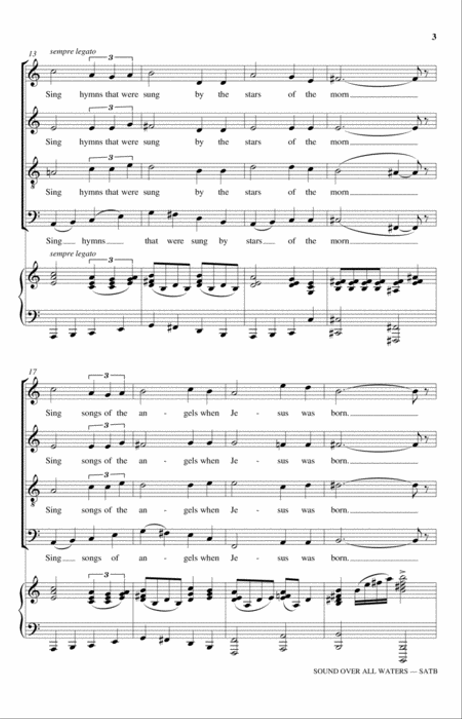 Sound Over All Waters 4-Part scores gallery preview page 3